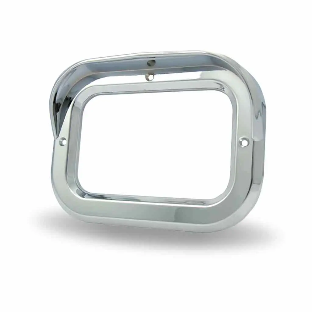 Tbez-Sqr Screw On Square Bezel With Visor – Chrome Plastic 1
