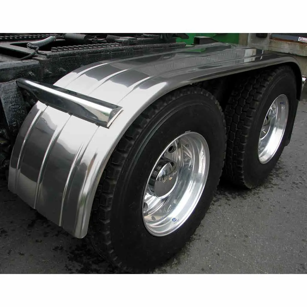 Tfen-F17 120″ 3 Ribbed Full Fenders – 16 Gauge | Mirror Shine Stainless Steel 1