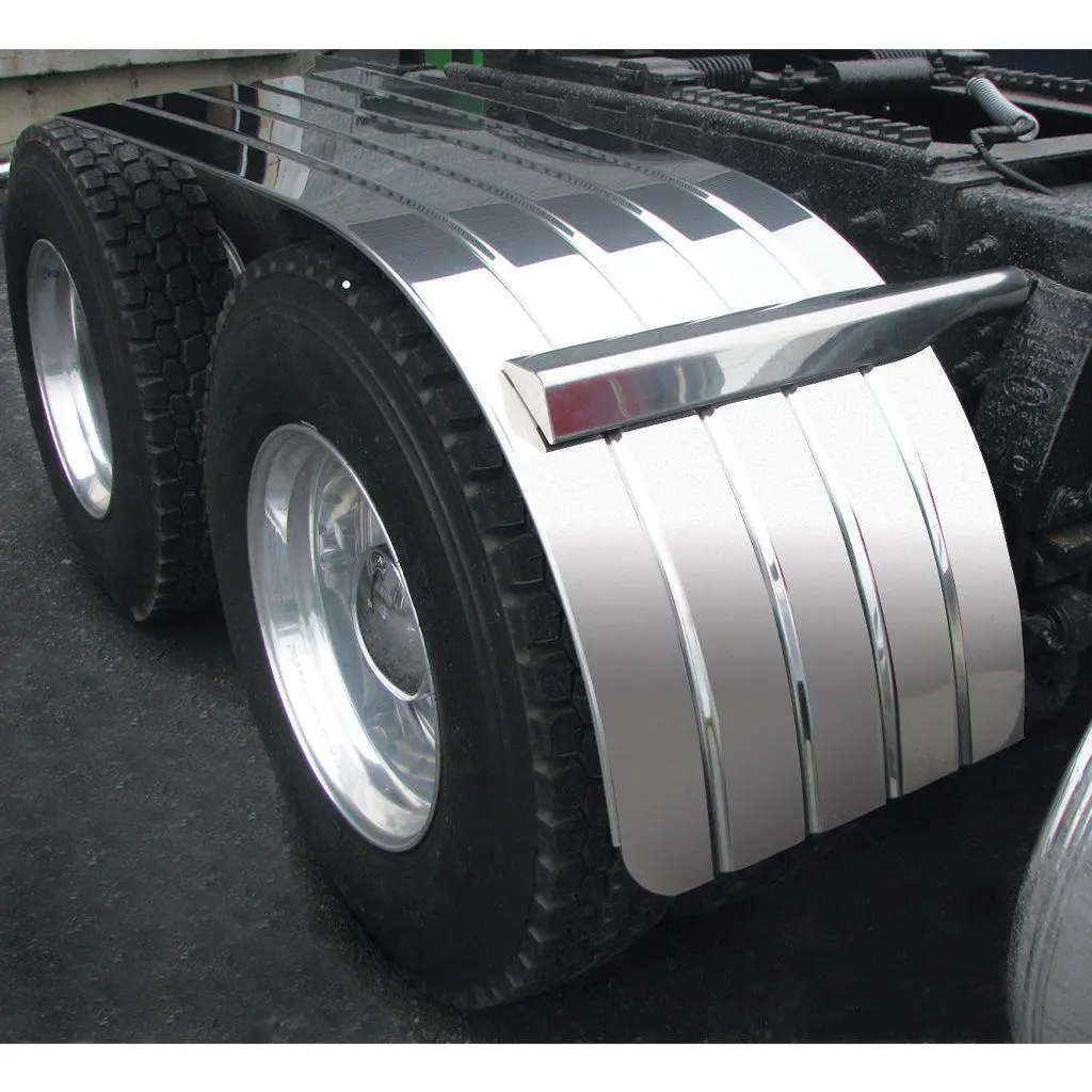 Tfen-H34 66″ 4 Ribbed Half Fenders – 16 Gauge | Mirror Shine Stainless Steel 1