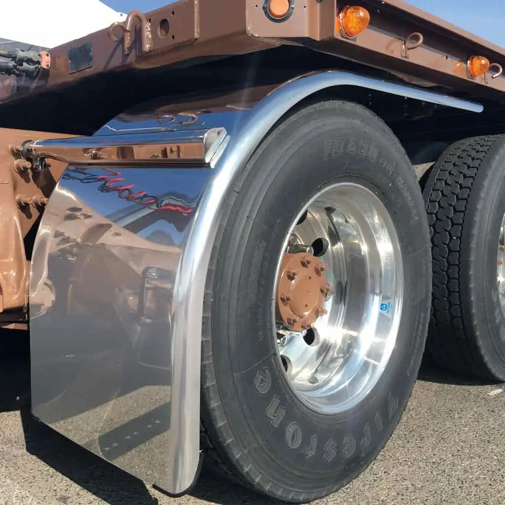 Tfen-H57 80″ Smooth Straight Drop Half Fenders – 14 Gauge | Mirror Shine Stainless Steel 1