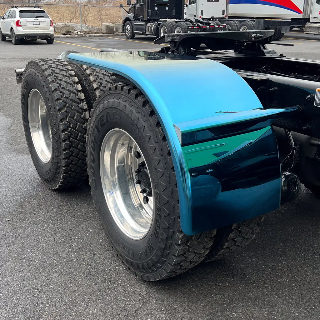 Tfen-H70bl 72″ Smoke & Mirror Smooth Half Fender With Flange – Blue | 16 Gauge 1