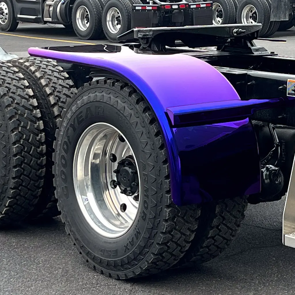 Tfen-H70p 2″ Smoke & Mirror Smooth Half Fender With Flange – Purple | 16 Gauge 1