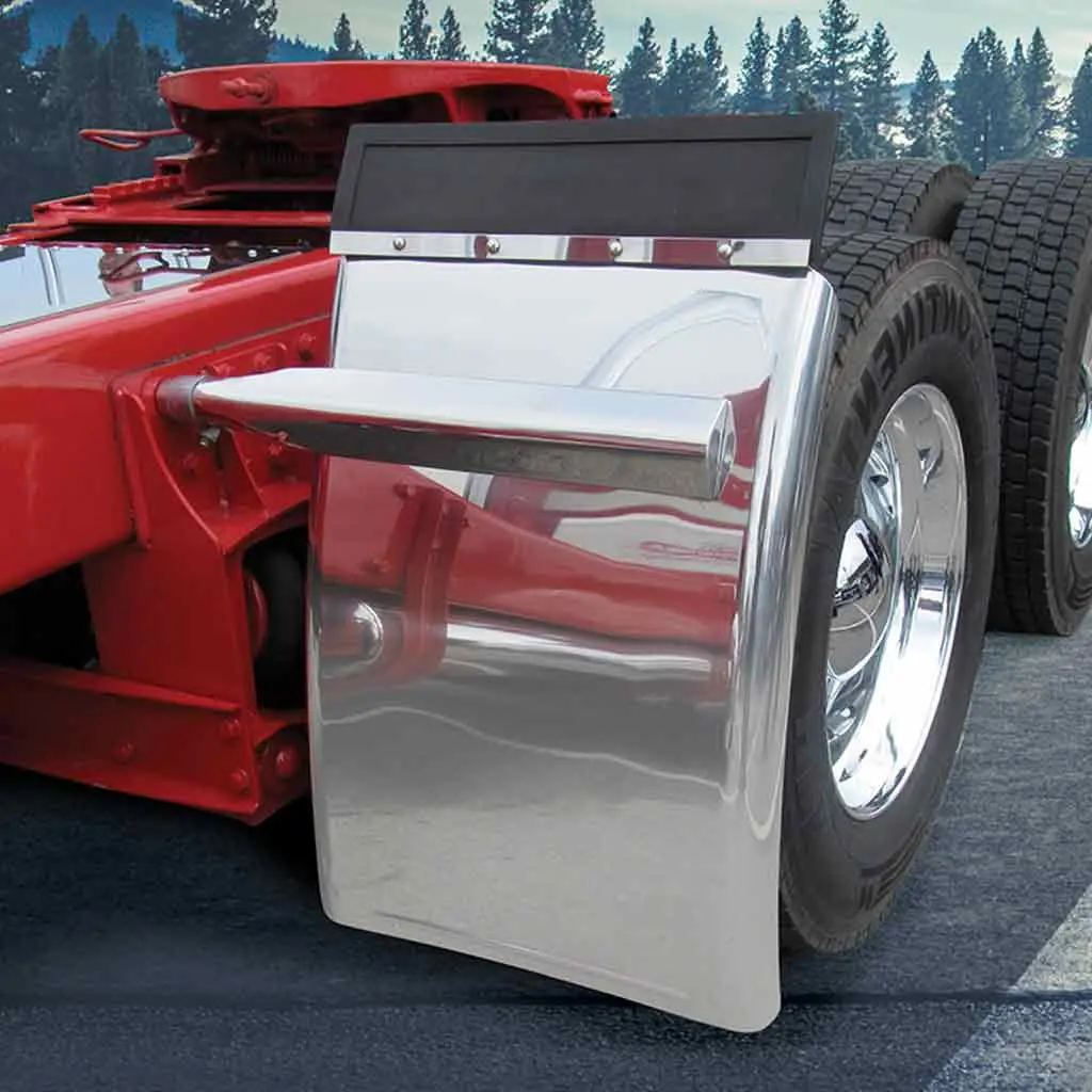 Tfen-Q13 34″ Long Straight Drop Quarter Fender Kit With Triangle Mounts – 16 Gauge | Mirror Shine Stainless Steel 1