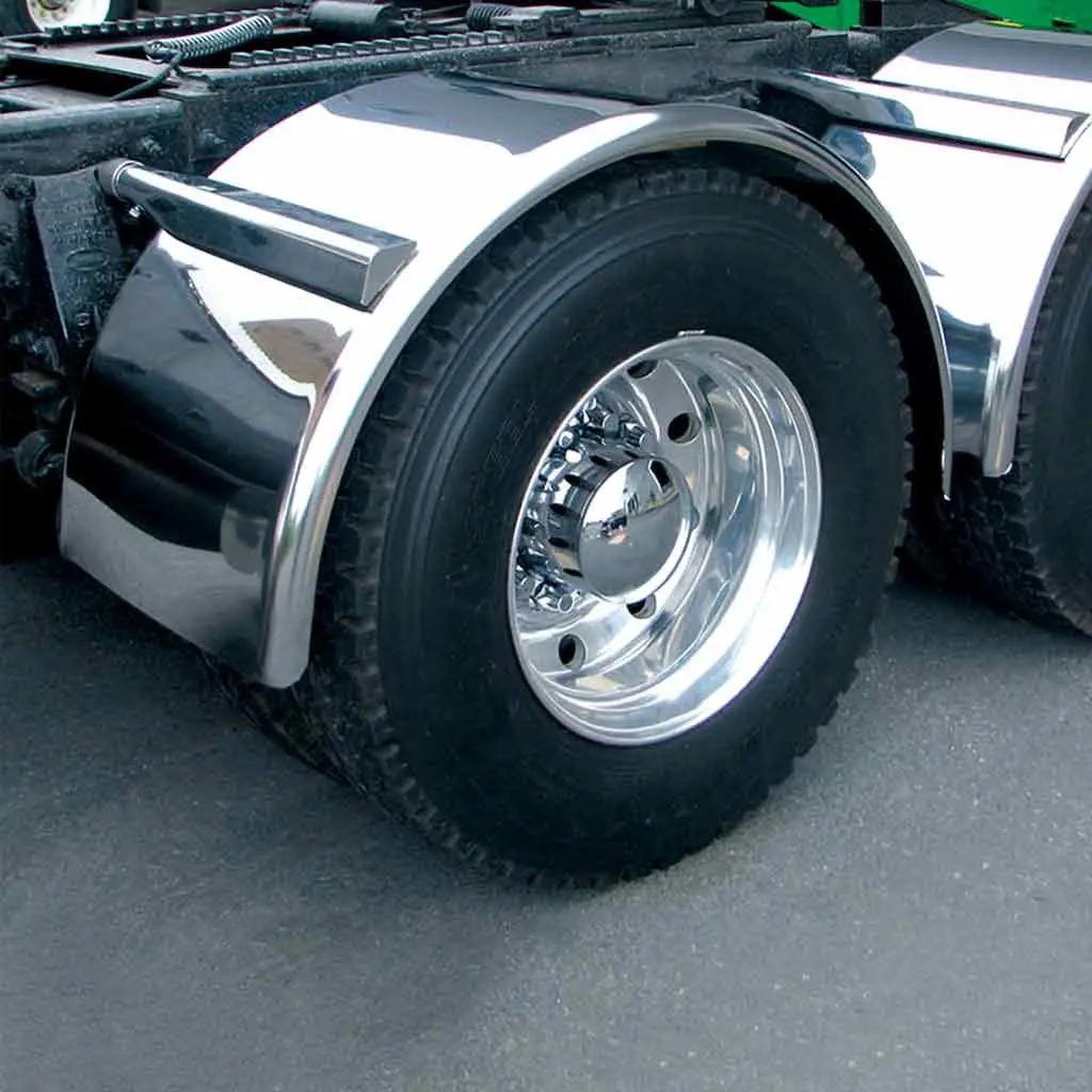 Tfen-S13 80″ Smooth Single Axle Fenders – 16 Gauge | Mirror Shine Stainless Steel 1