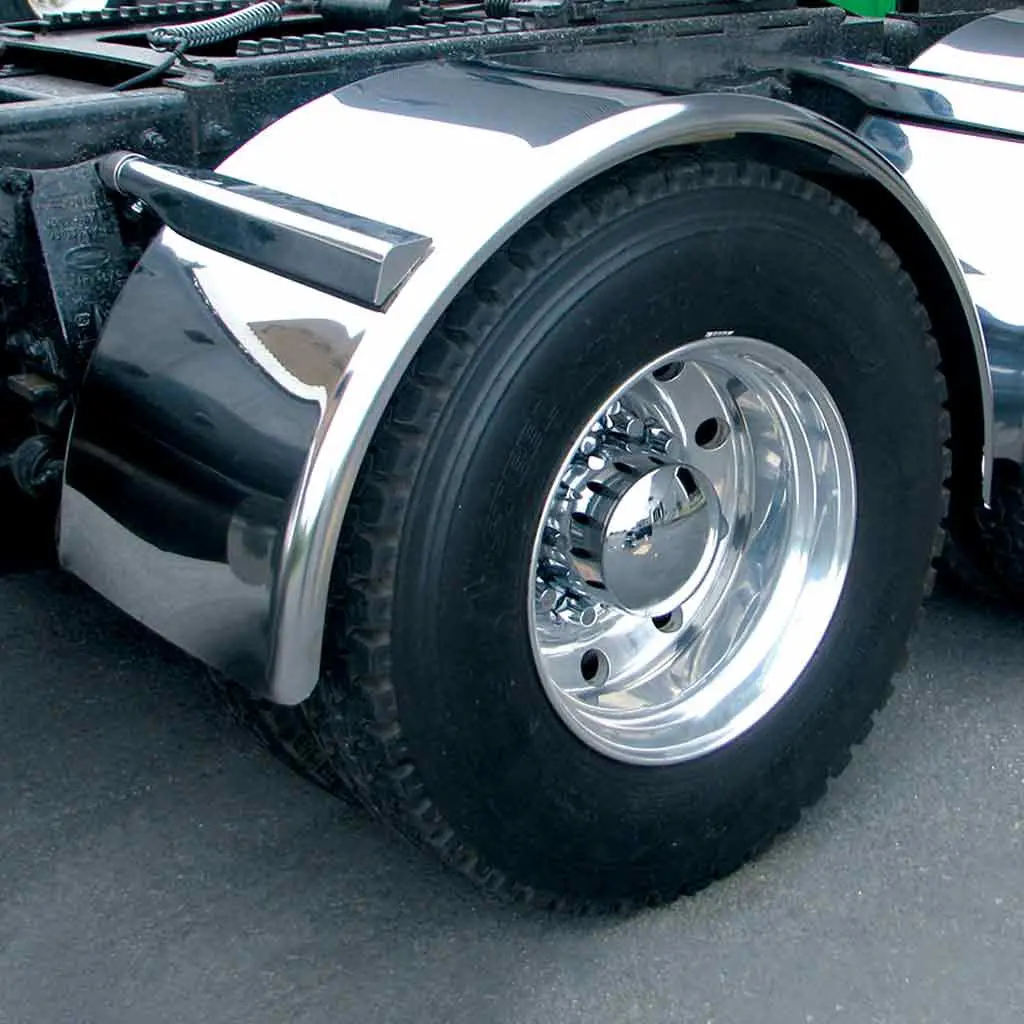 Tfen-S33 80″ Smooth Low Profile Single Axle Fenders – 16 Gauge | Mirror Shine Stainless Steel 1