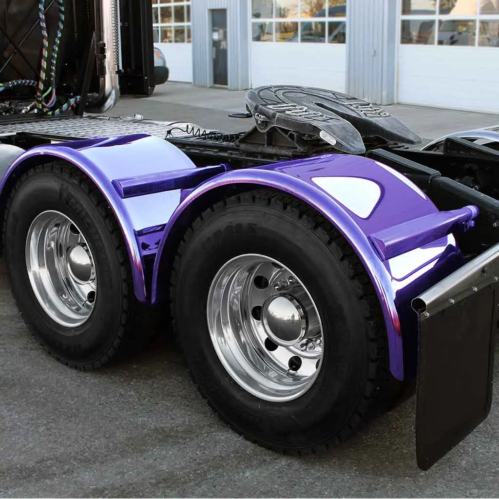 Tfen-S47p 80″ Smoke & Mirror Smooth Single Axle Fenders With Flange – Purple | 14 Gauge 1