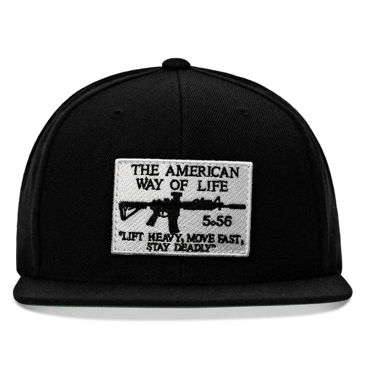 American Way Of Life 5.56 White Patch Flatbill Snapback Hat 1