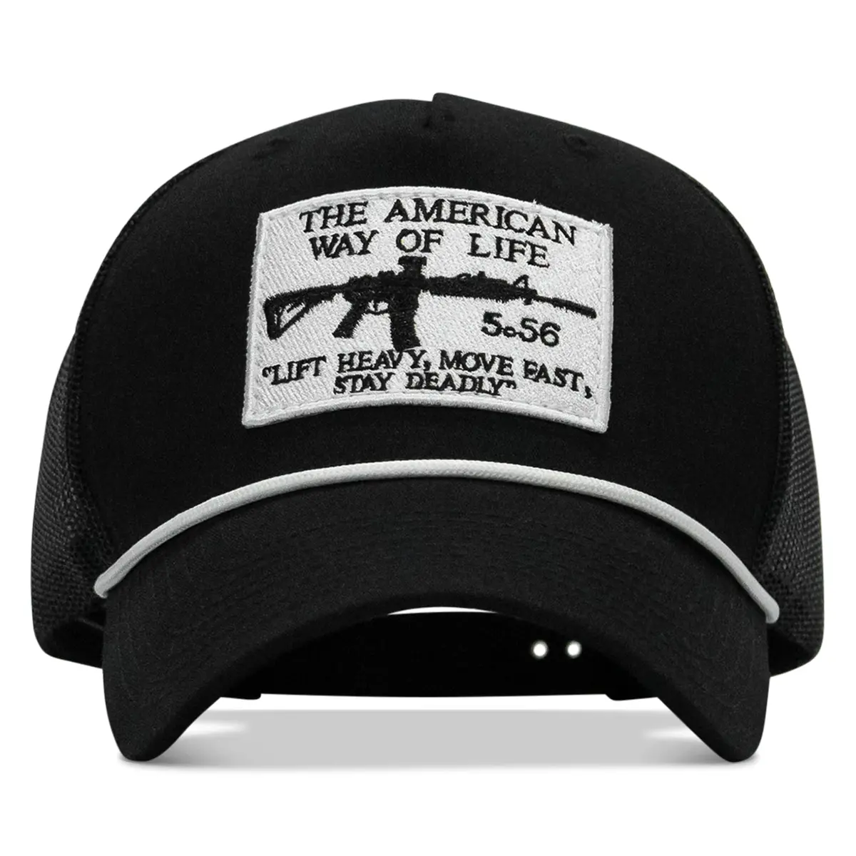 American Way Of Life White Patch Rope Snapback 1