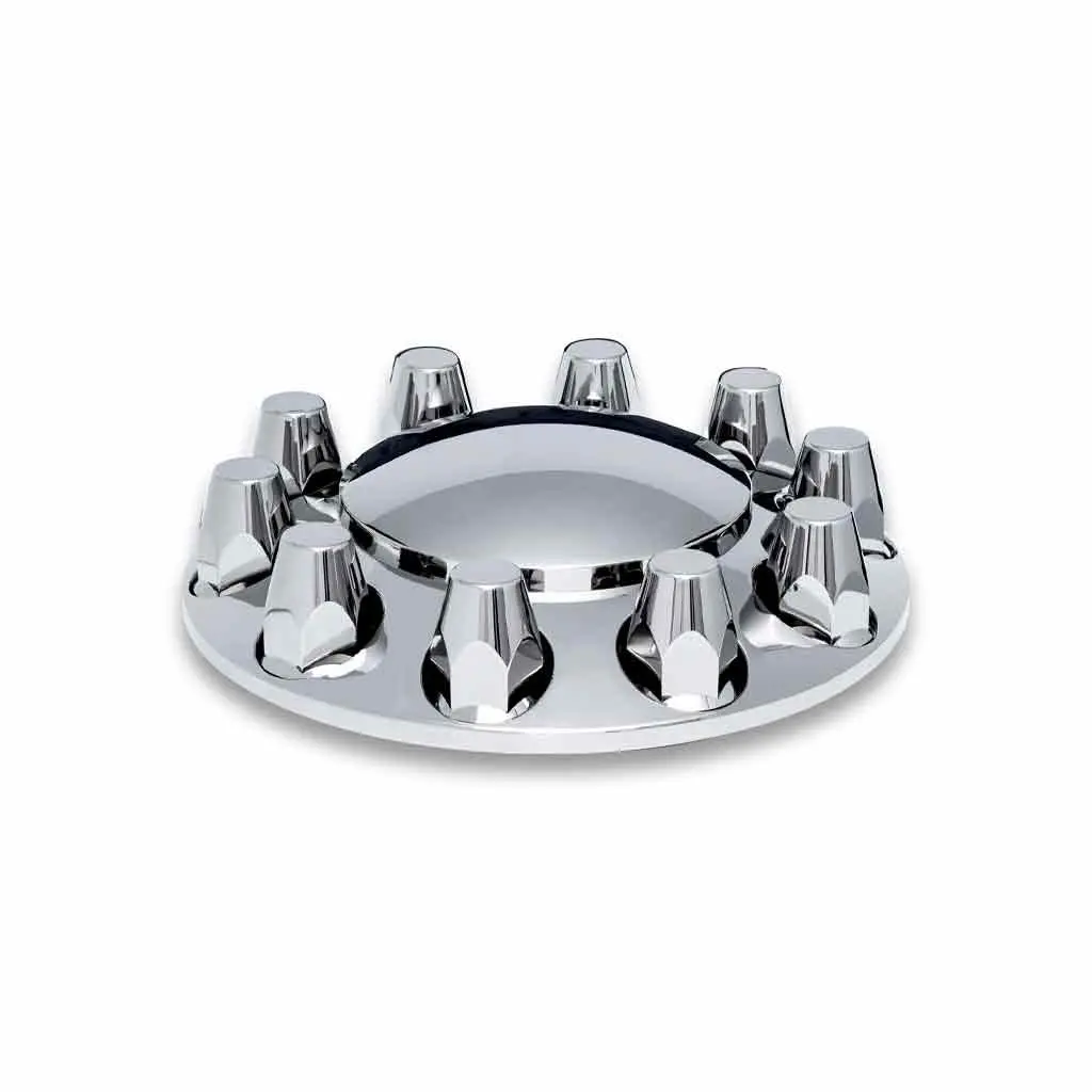 Thub-Frp33 Front Axle Cover Kit With Removable Hubcap & 33Mm Threaded Nut Covers – Dome Hubcap | Chrome Abs Plastic 1