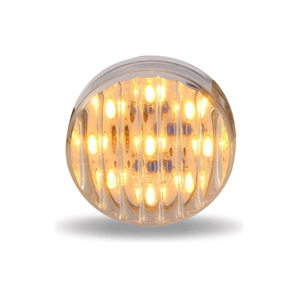 Tled-2Hta 2 1/2" Round Clear Ribbed Amber Led (13 Diodes)" 1
