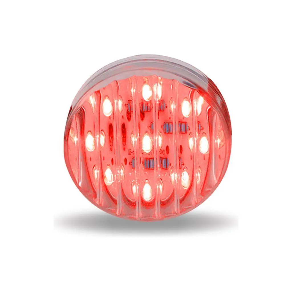 Tled-2Htr 2 1/2" Round Clear Ribbed Red Led (13 Diodes)" 1