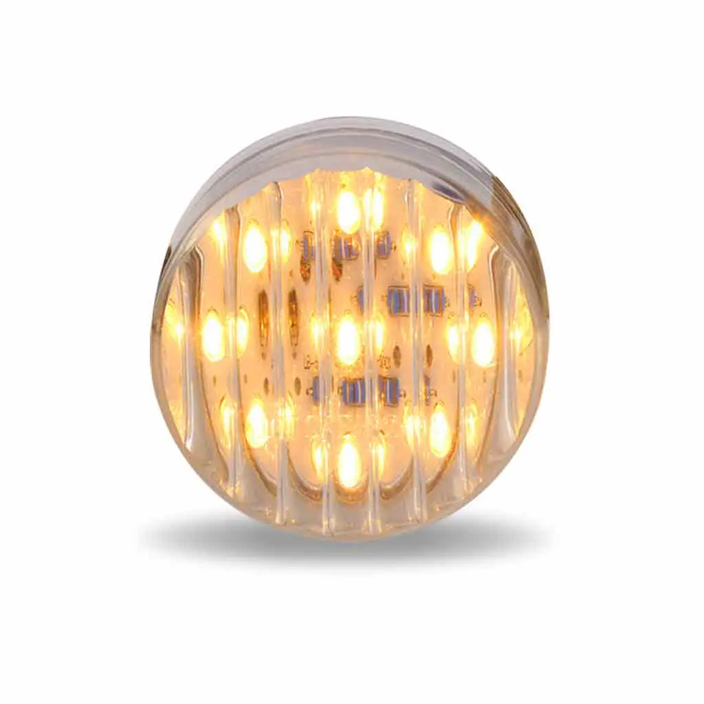 Tled-2Ta 2" Round Clear Ribbed Amber Led (9 Diodes)" 1