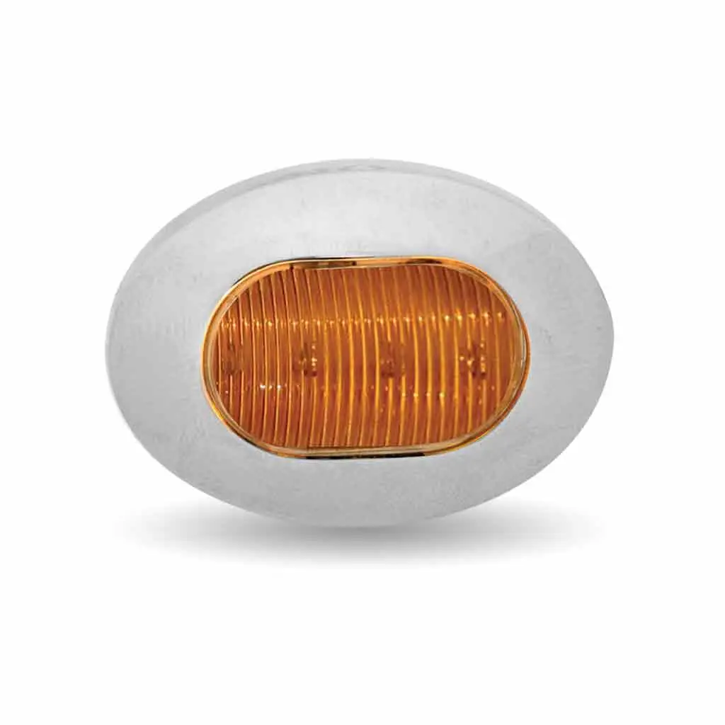 Tled-B4a Mini Oval Button Amber Led - 3 Wire 1