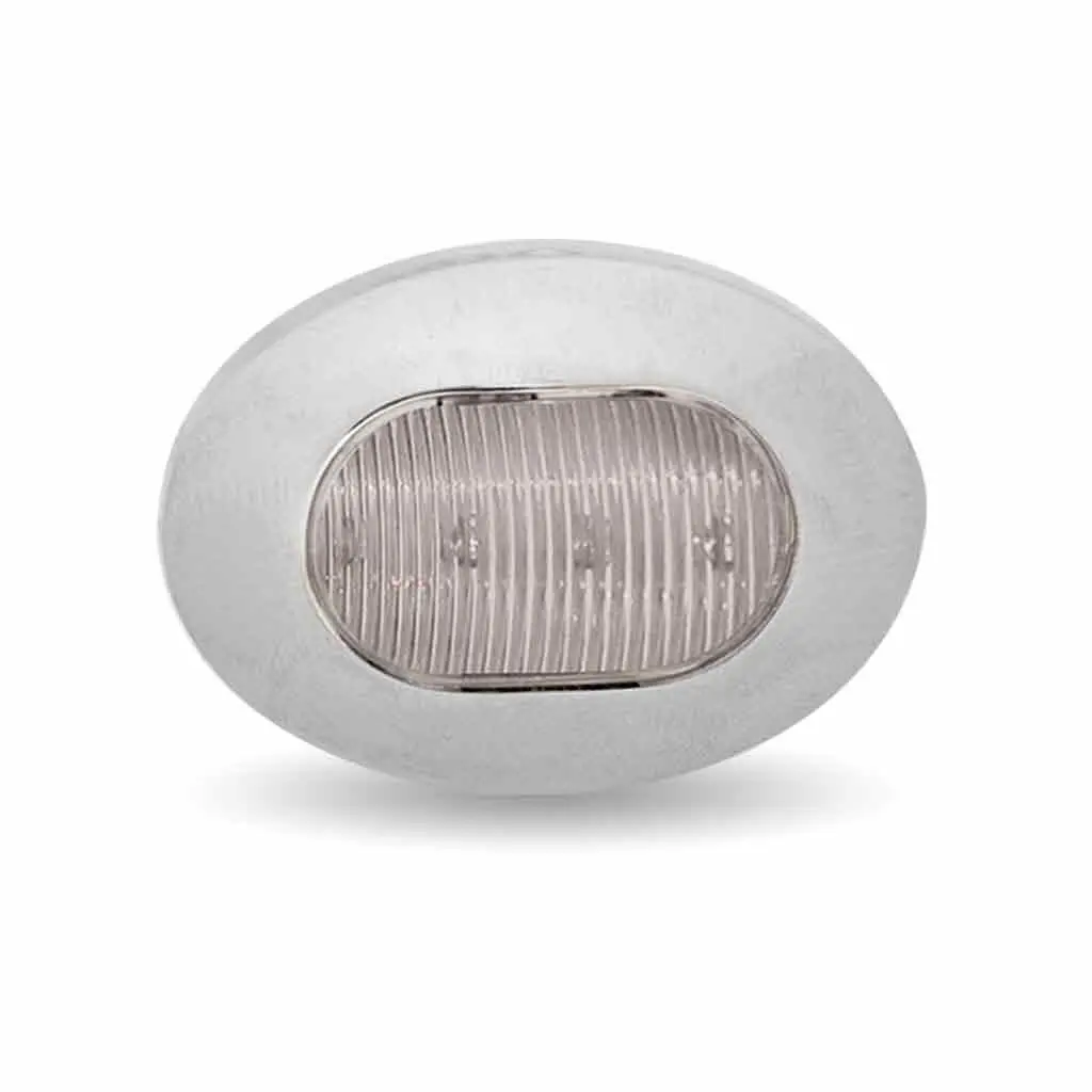 Tled-B4cr Mini Oval Button Clear Red Led - 3 Wire 1