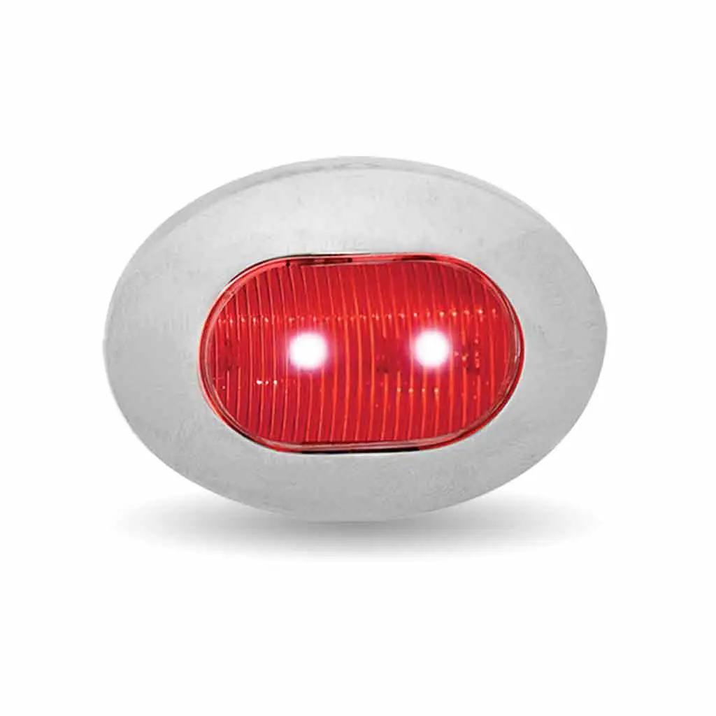 Tled-B4cr Mini Oval Button Clear Red Led - 3 Wire 2