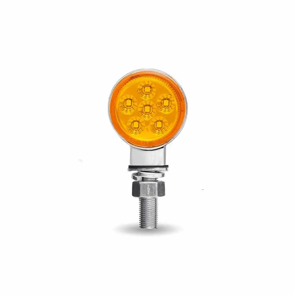 Tled-Dl1x  Amber/Red Clearance Marker 1.8″ Mini Double Face Round Reflector Led Light – 12 Diodes 1