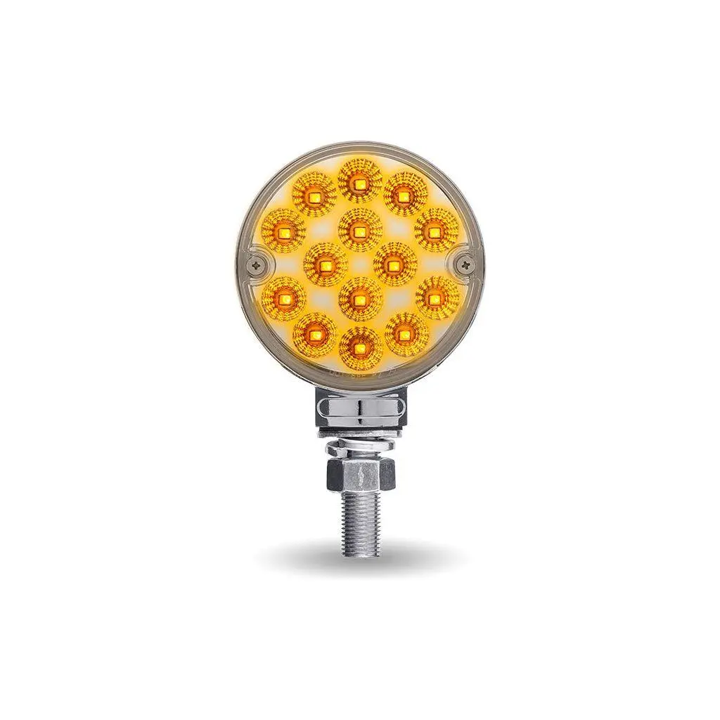 Tled-Dl3xc    Clear Amber/Red Turn & Marker 3″ Mini Double Face Round Reflector Led Light – 28 Diodes 1
