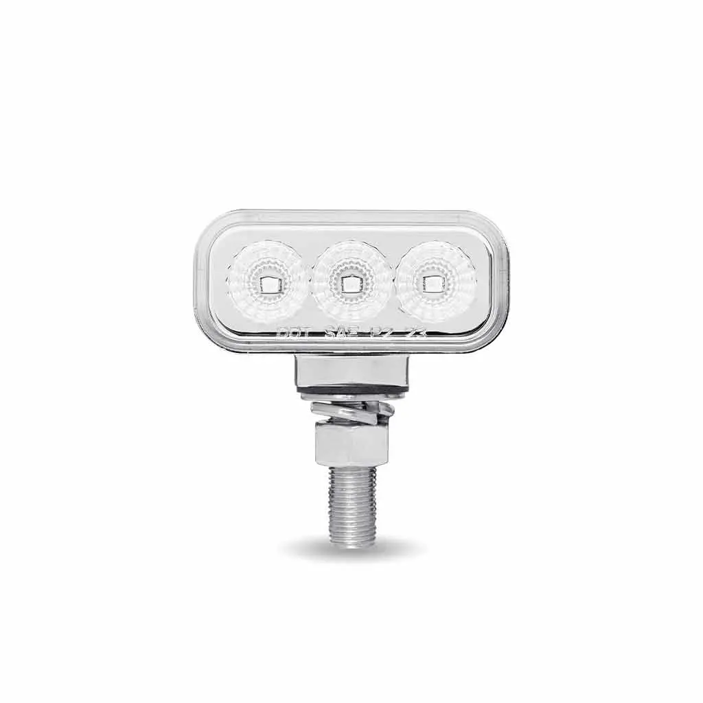 Tled-Dr1xc Clear Amber/Red Clearance Marker 1.5″ X 3″ Mini Double Face Rectangular Light With Reflector Leds – 10 Diodes 1