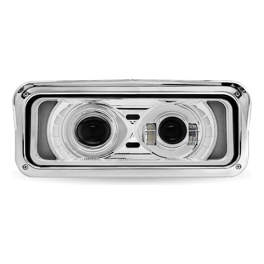 Universal Led Projector Headlight Assembly With Glow Position & Marker Led Accents (Choose Side And Color) 2