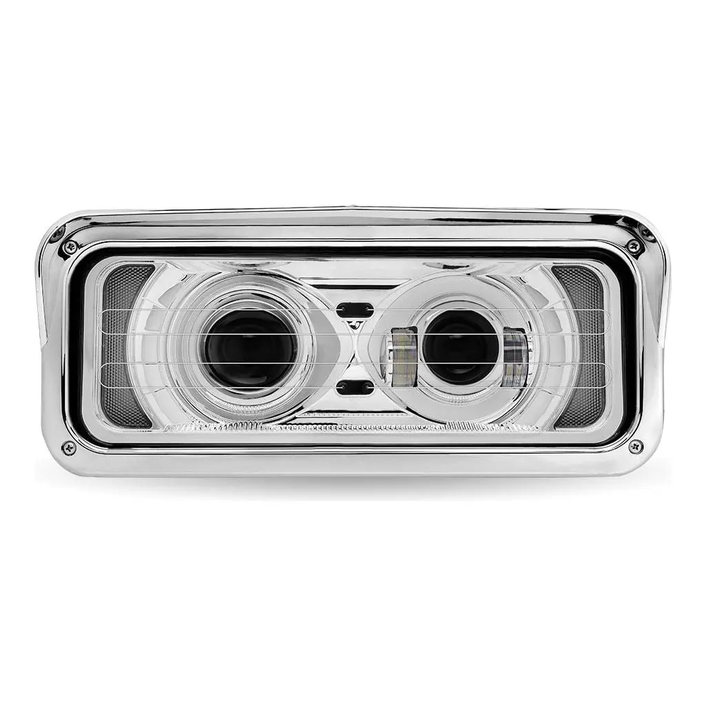 Tled-H126 Universal Heated Led Projector Headlight Assembly With Glow Position & Marker Led Accents – Chrome (Driver Side) 1
