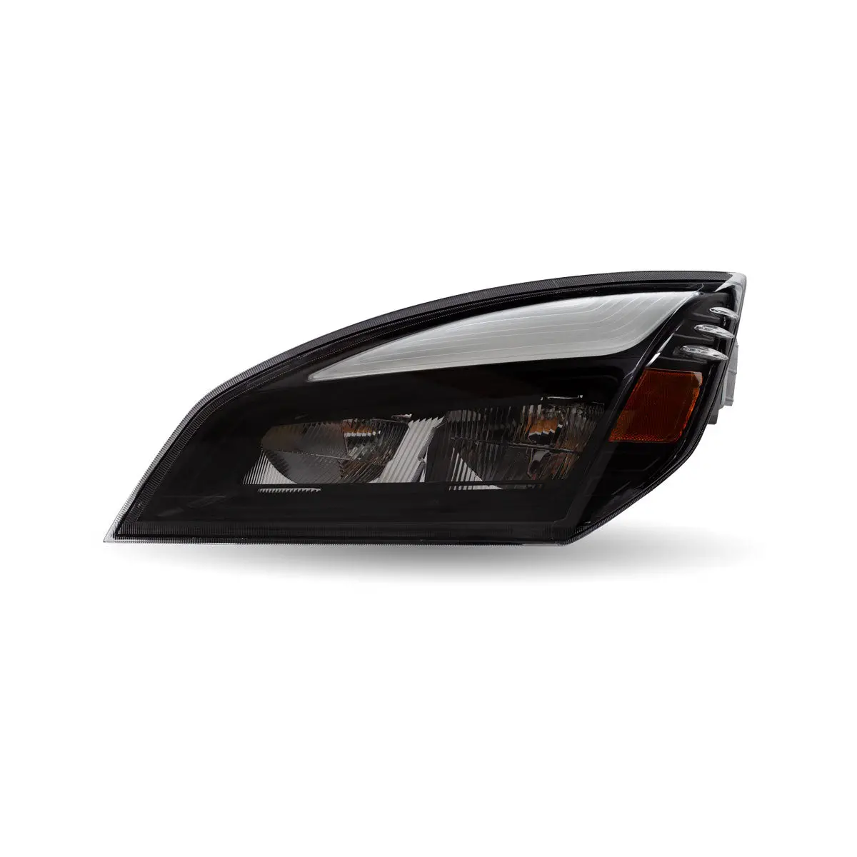 Ftl. Cascadia Led Projector Headlight Assembly With Led Glow Position, Turn & Marker Accent – Black 1