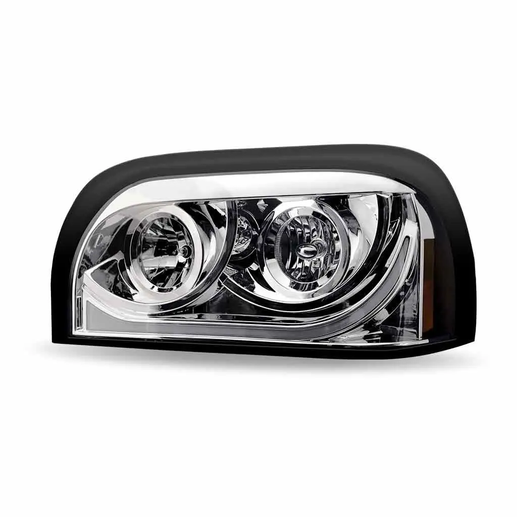 Tled-H13 Freightliner Century Halogen Projector Headlight Assembly With Led Glow Position, Turn & Marker Accent – Chrome (Driver Side) 1
