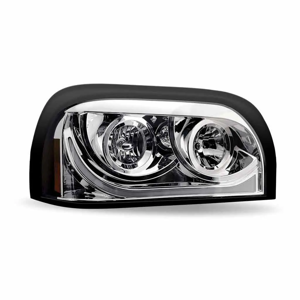 Tled-H14 Freightliner Century Halogen Projector Headlight Assembly With Led Glow Position, Turn & Marker Accent – Chrome (Passenger Side) 1