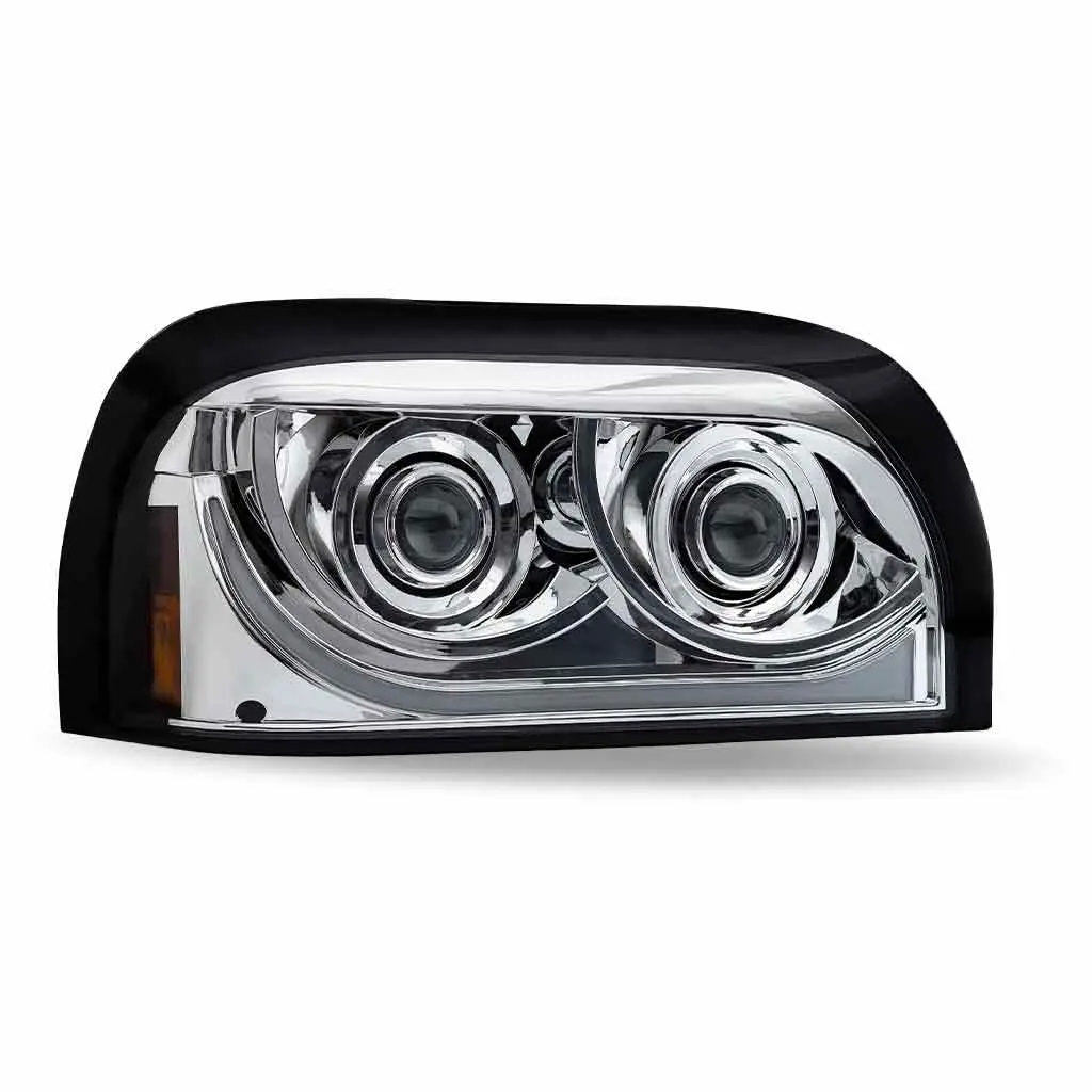 Tled-H50 Freightliner Century Led Projector Headlight Assembly With Led Glow Position, Turn & Marker Accent – Chrome (Passenger Side) 1