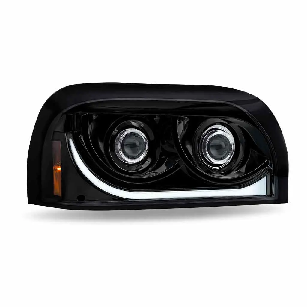 Tled-H58 Freightliner Century Led Projector Headlight Assembly With Led Glow Position, Turn & Marker Accent – Black (Passenger Side) 2