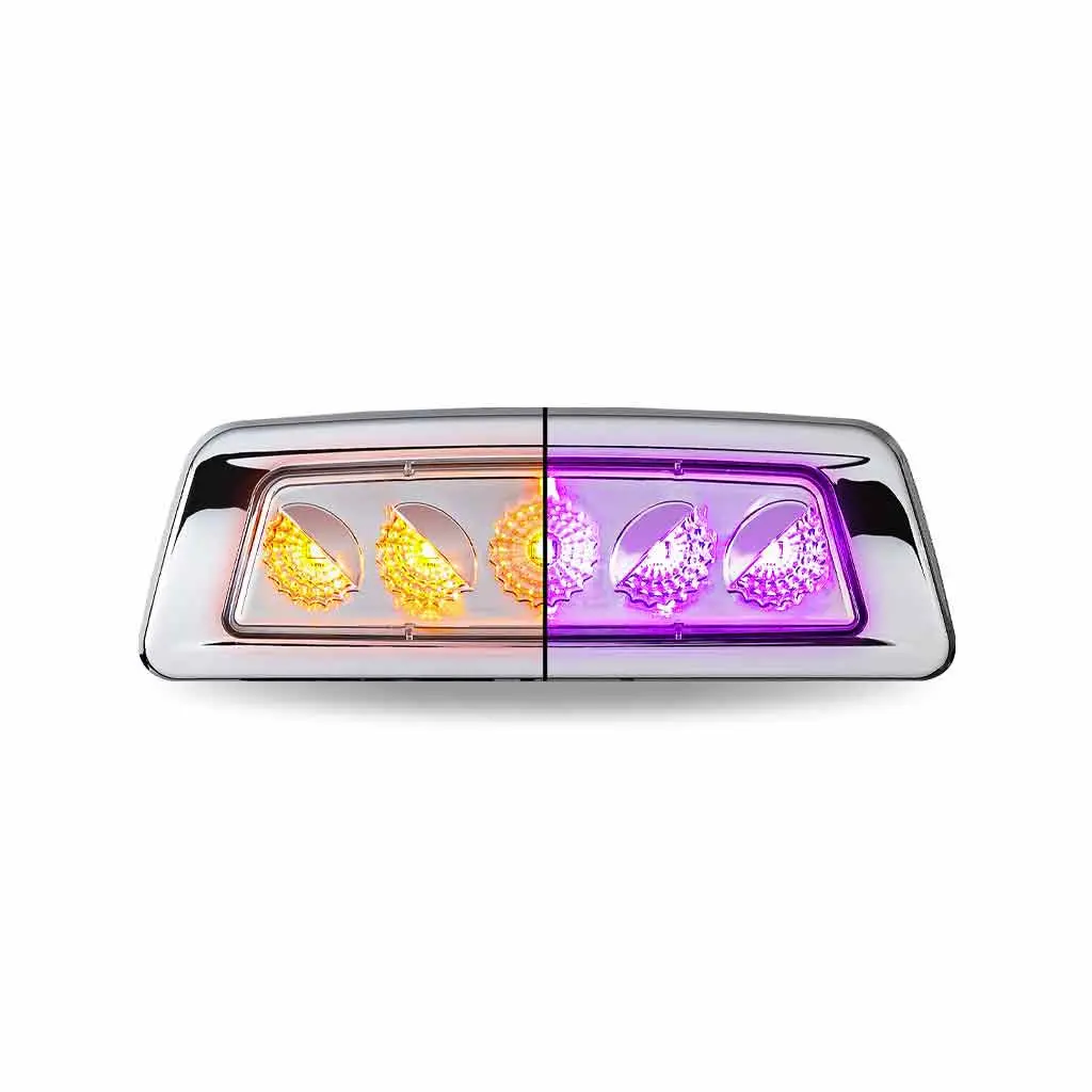 Tled-K100ap (Peterbilt 567) Kenworth T680/T700/T880 Driver Fender Marker Light-Dual Revolution Amber/Purple Led 1