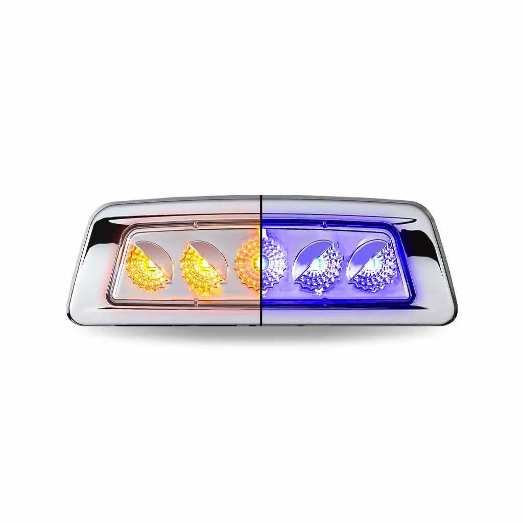 Tled-K200ab (Peterbilt 567) Kenworth T680/T700/T880 Passenger Fender Marker Light-Dual Revolution Amber/Blue Led 1