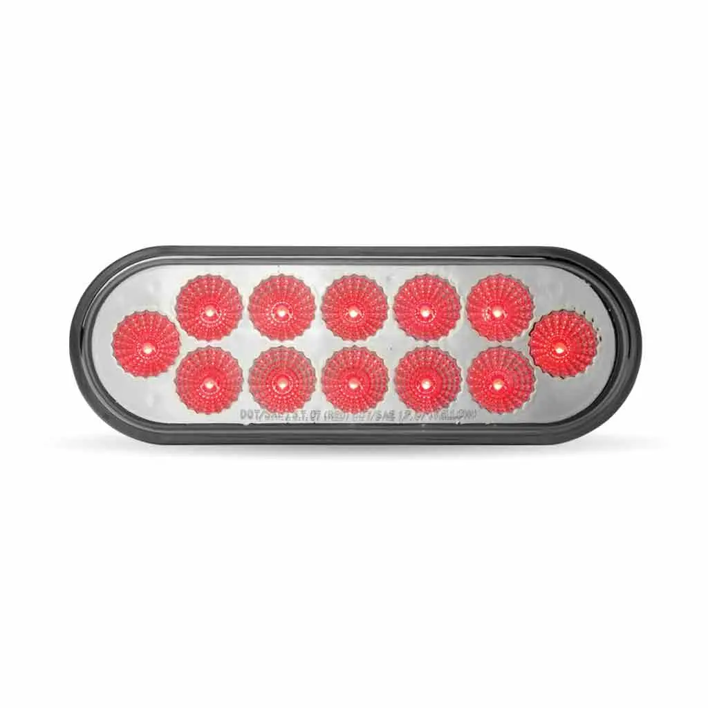 #Tled-O12cr Oval Clear Red Stop, Turn & Tail Led (12 Diodes) 1
