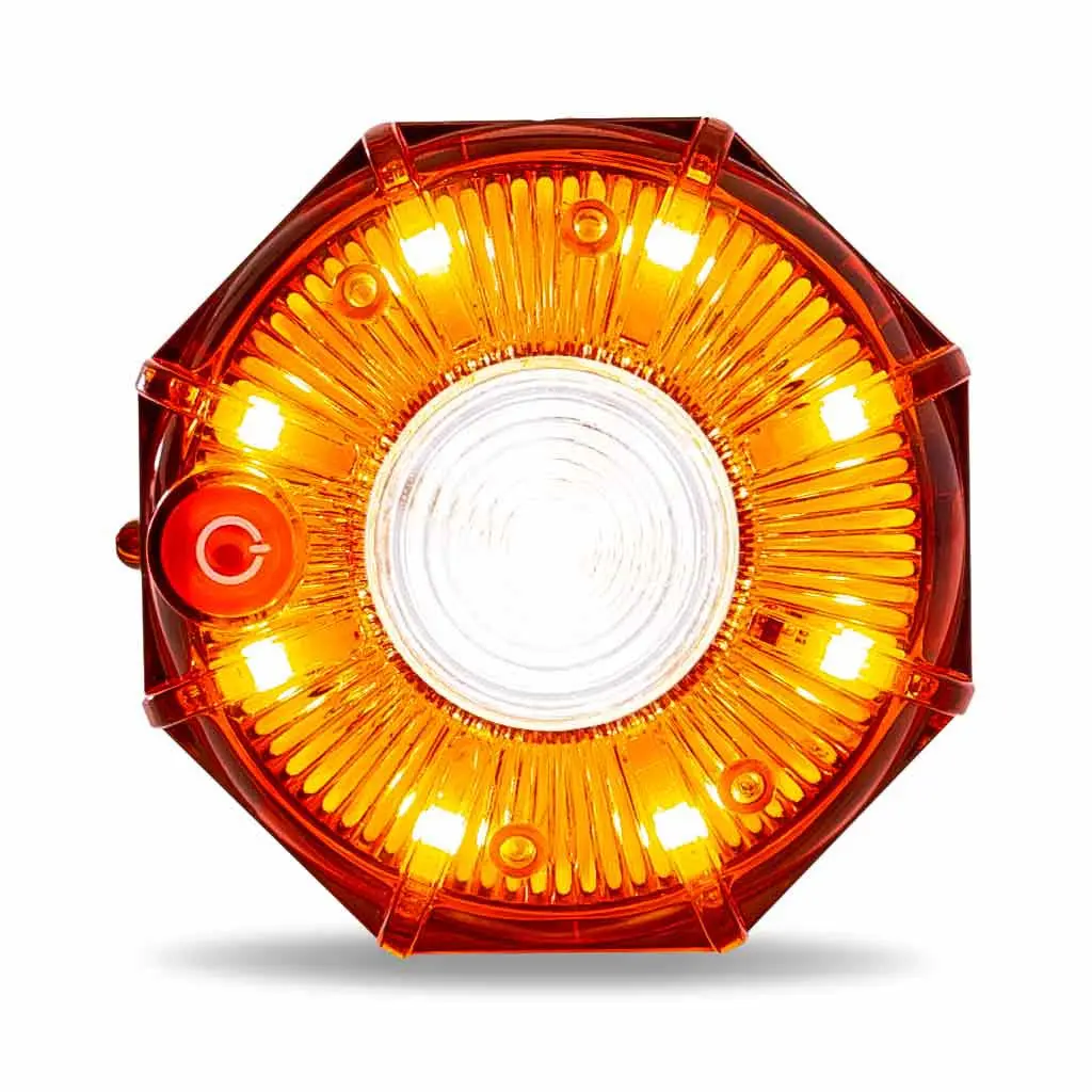 Tled-Oc1a 3" Dual Color Amber/White Portable/Magnetic/Hangable Hazard Led Light – 9 Diodes 1