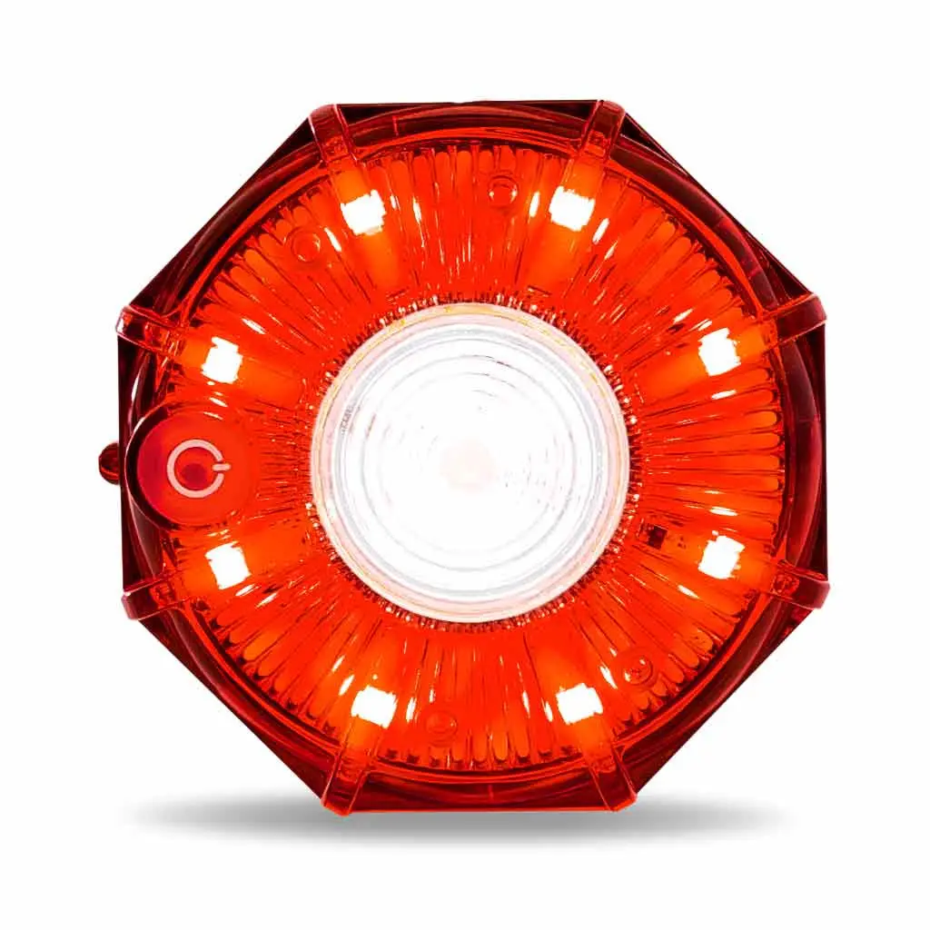 Tled-Oc1r 3″ Dual Color Red/White Portable/Magnetic/Hangable Hazard Led Light – 9 Diodes 1