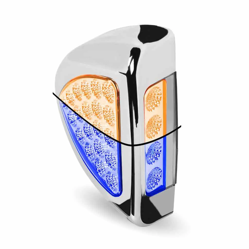Tled-Pshxb Peterbilt Side Headlight Triangle Dual Revolution Amber/Blue Led (24 Diodes) 1