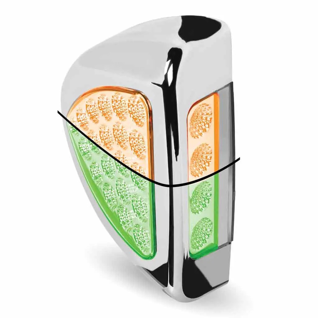 Tled-Pshxg Peterbilt Side Headlight Triangle Dual Revolution Amber/Green Led (24 Diodes) 1