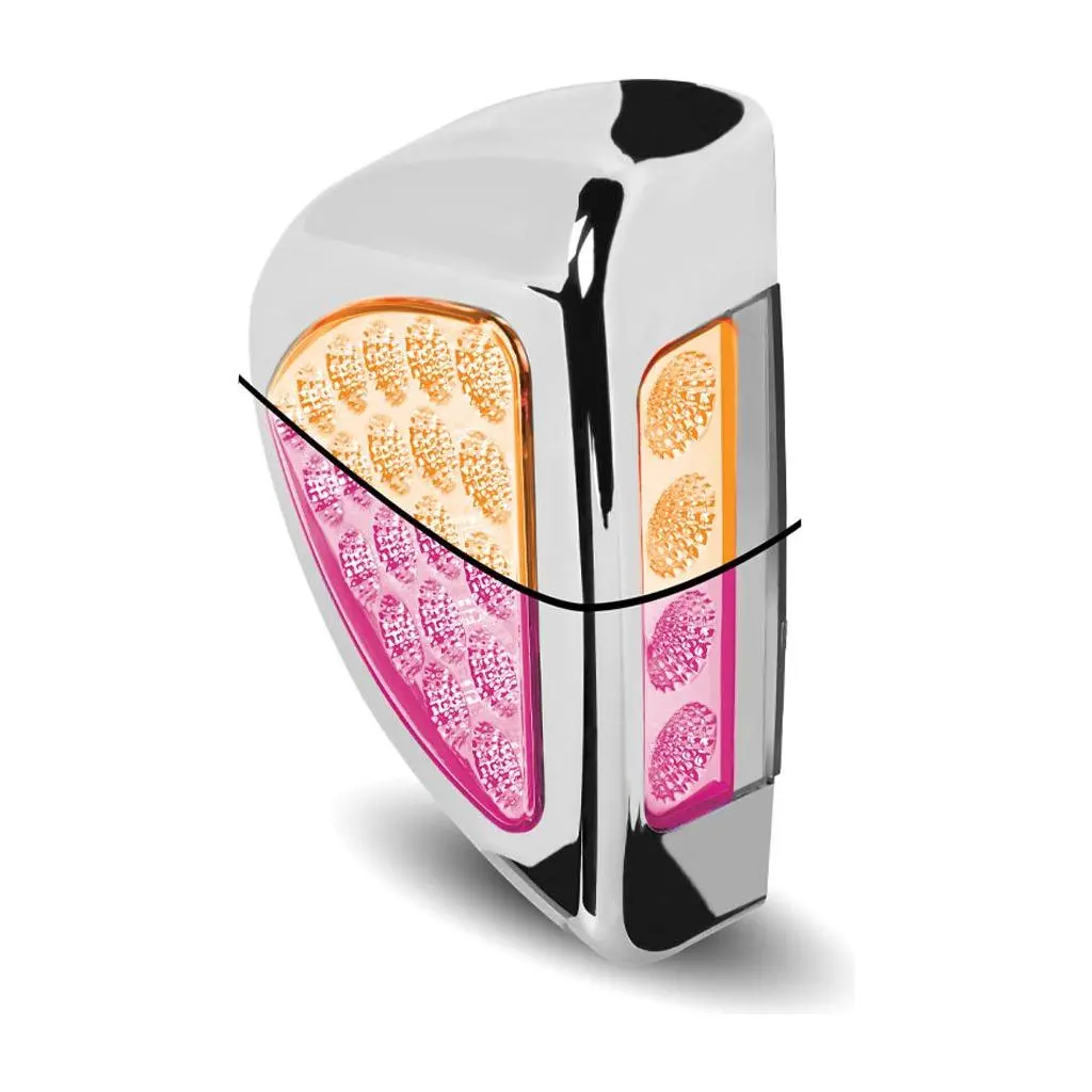 Tled-Pshxpink Peterbilt Side Headlight Triangle Dual Revolution Amber/Pink Led (24 Diodes) 1