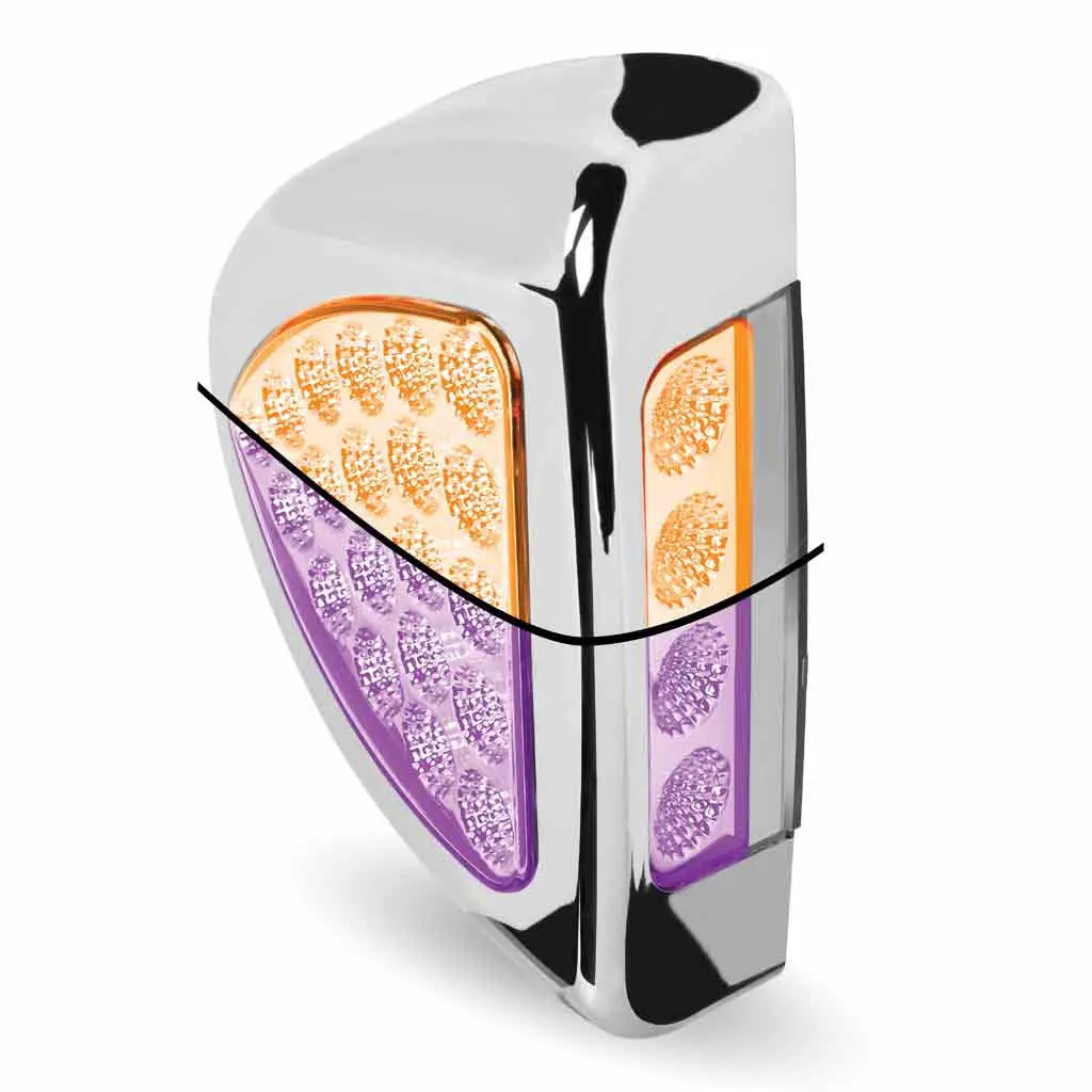 Tled-Pshxp Peterbilt Side Headlight Triangle Dual Revolution Amber/Purple Led (24 Diodes) 1