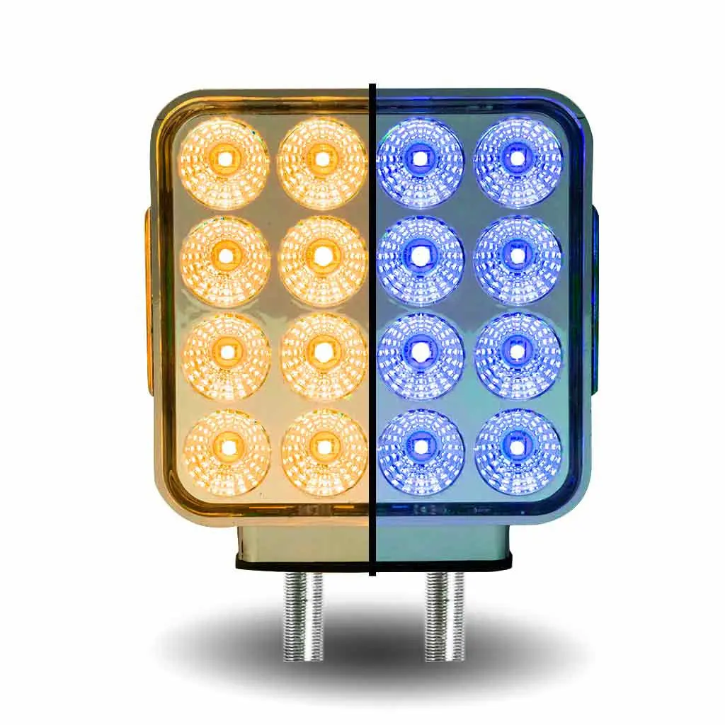 Tled-Sdxb Dual Revolution Double Face Double Post Square Led (Amber/Red/Blue) - (44 Diodes) 1