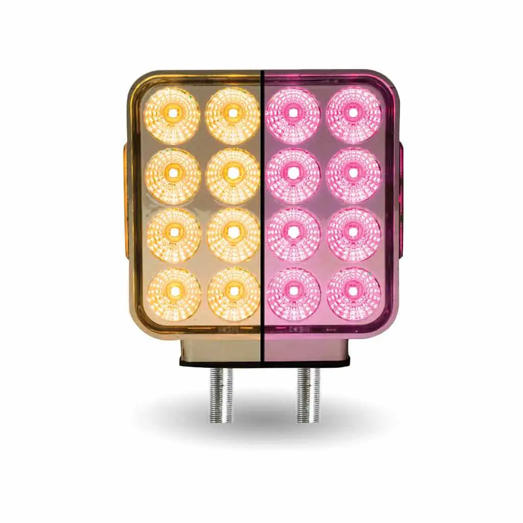 Tled-Sdxpink Dual Revolution Double Face Double Post Square Led (Amber/Red/Pink) - (44 Diodes) 1