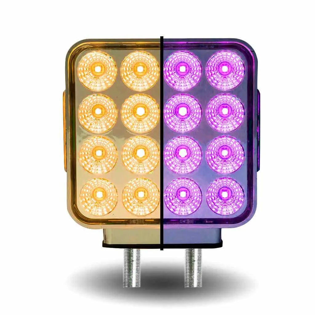 Tled-Sdxp Dual Revolution Double Face Double Post Square Led (Amber/Red/Purple) - (44 Diodes) 1