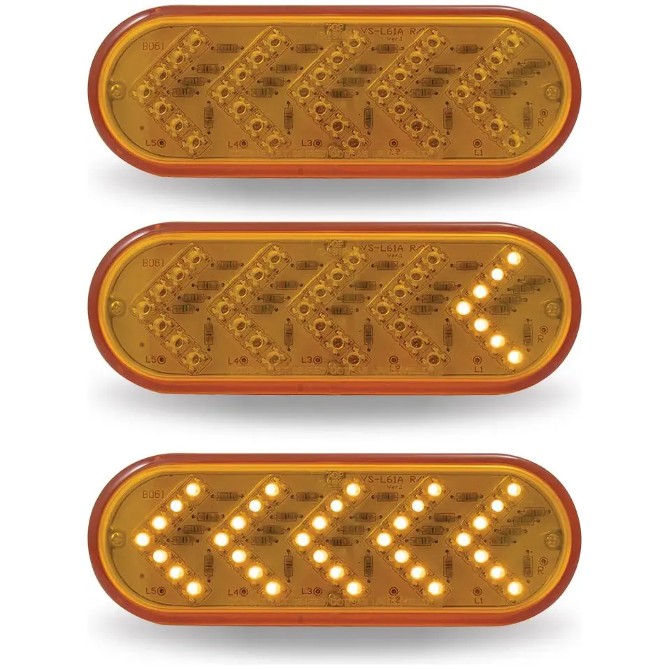 (Discontinued) Oval Sequential Arrow Amber Led (35 Diodes) 1