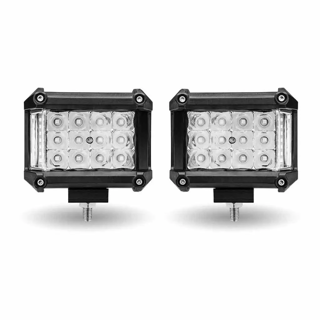 Tled-U106 Cube Worklight With Amber Side Strobe (19 Diodes) - Pair - 3600 Lumens 1