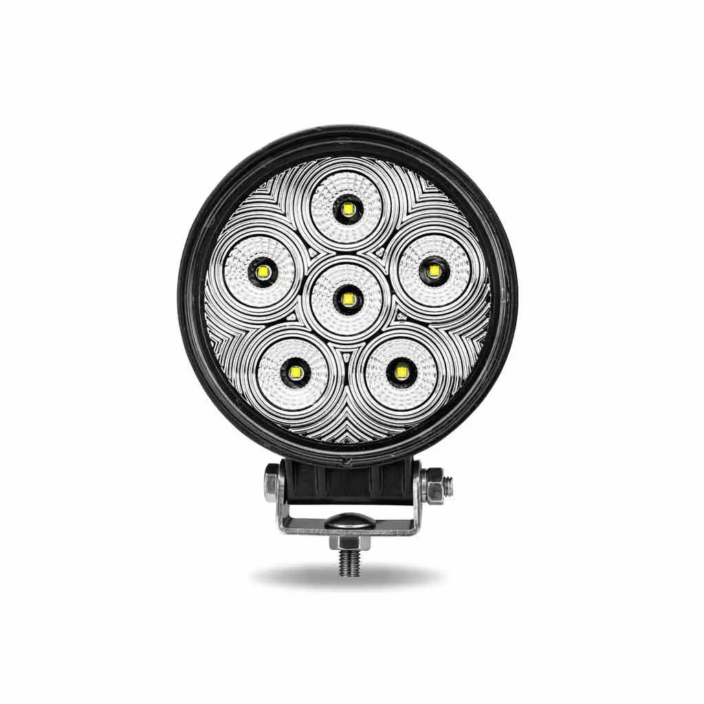 Tled-U28 Universal White Round Work Light With Flood Beam - Clear Lens - Black Housing (6 Diodes) - 2400 Lumens 1