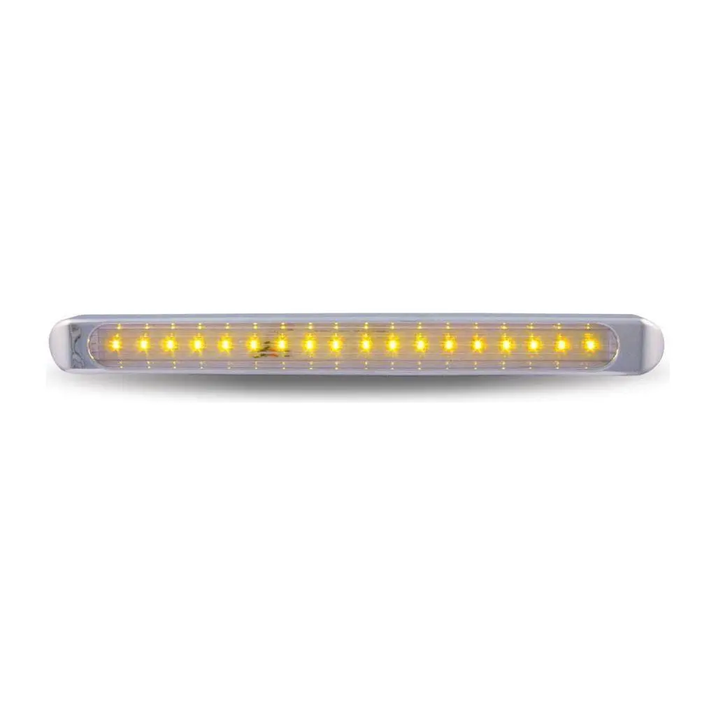 Tled-U3ca Chrome Auxiliary Stop, Turn & Tail Led Light Strip - Clear Amber (12 Diodes) 1