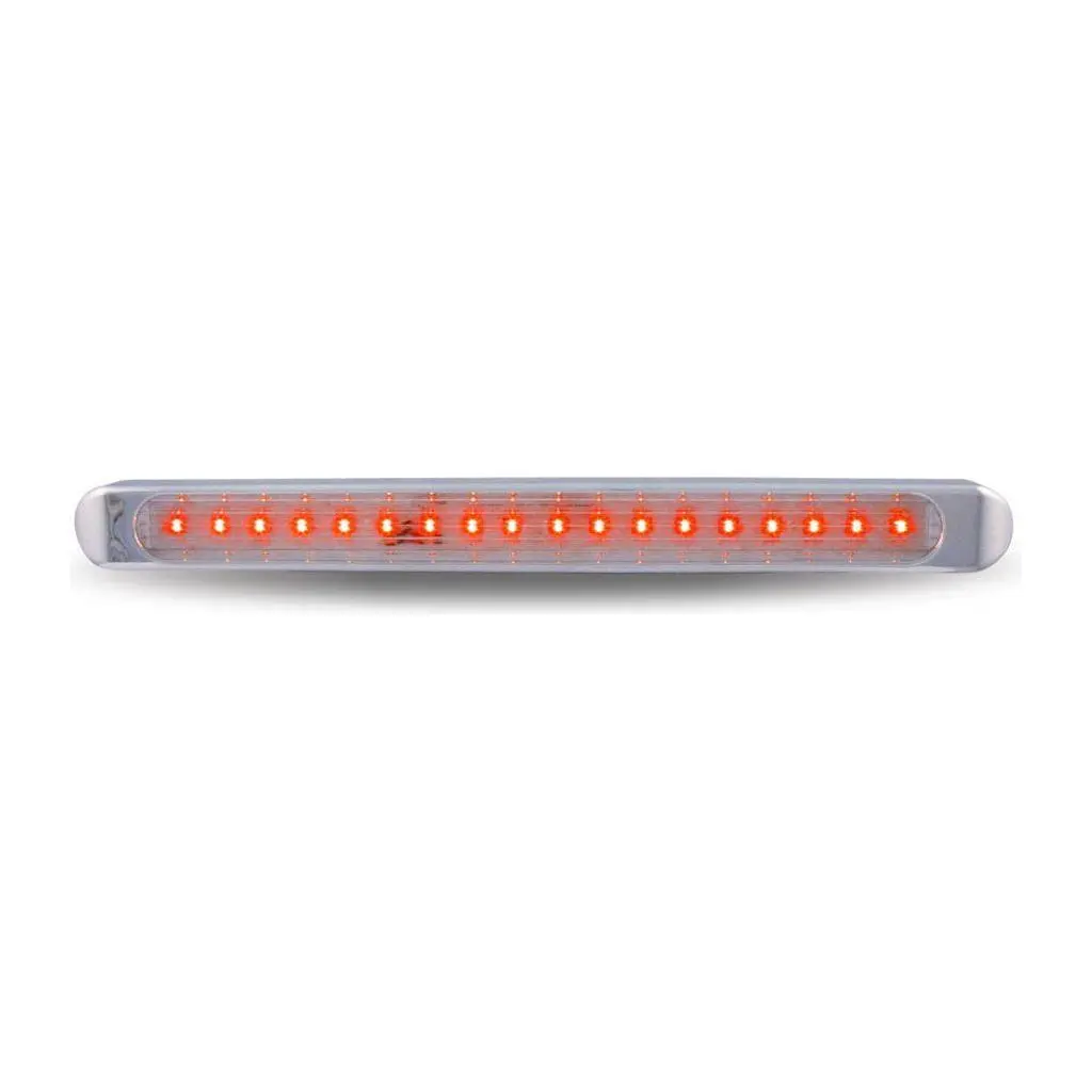 Tled-U3r Chrome Auxiliary Stop, Turn & Tail Led Light Strip - Red (12 Diodes) 1