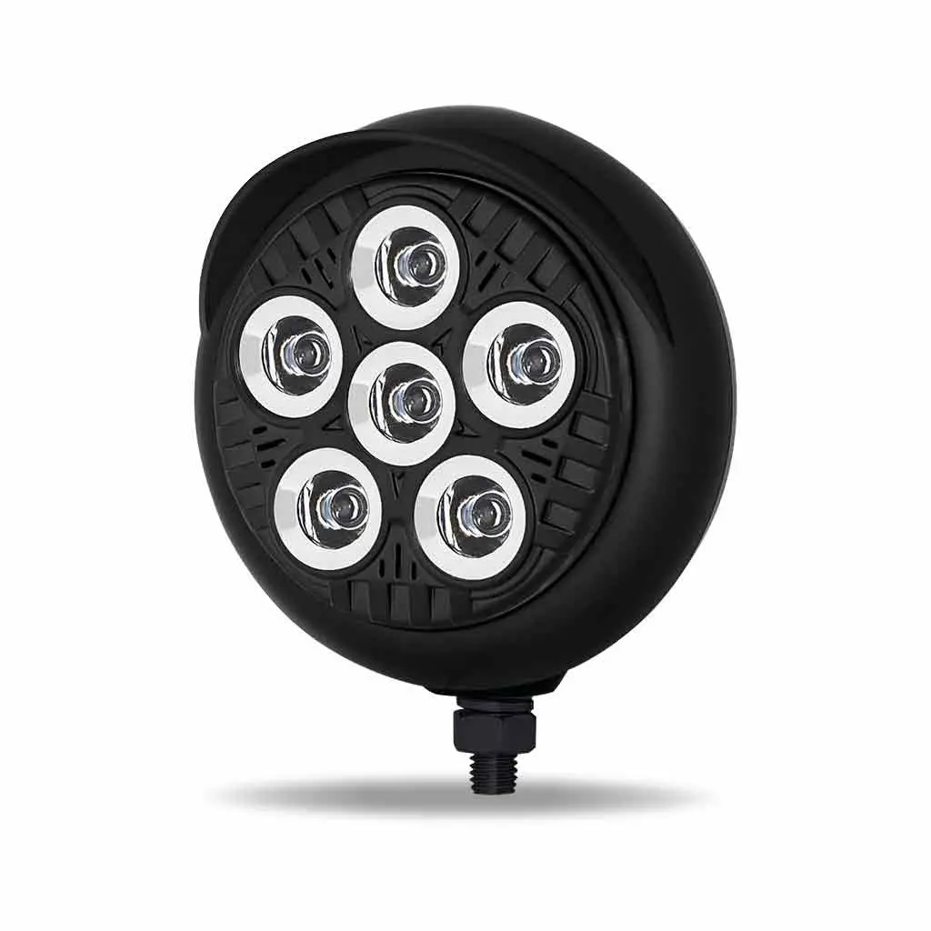 Tled-Ux5 Legacy Series Round Led Load/Work Light With Black Front - Black Housing - Black Visor 1