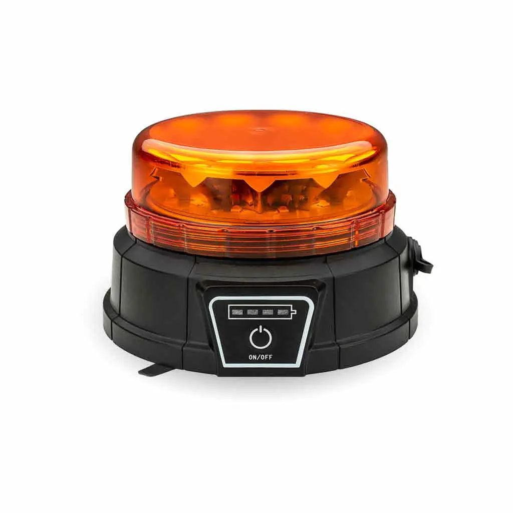 Tled-W12 Remote Controlled Rechargeable Class 1 Amber Led Warning Beacon With 36 Flash Patterns - Magnetic Base 1