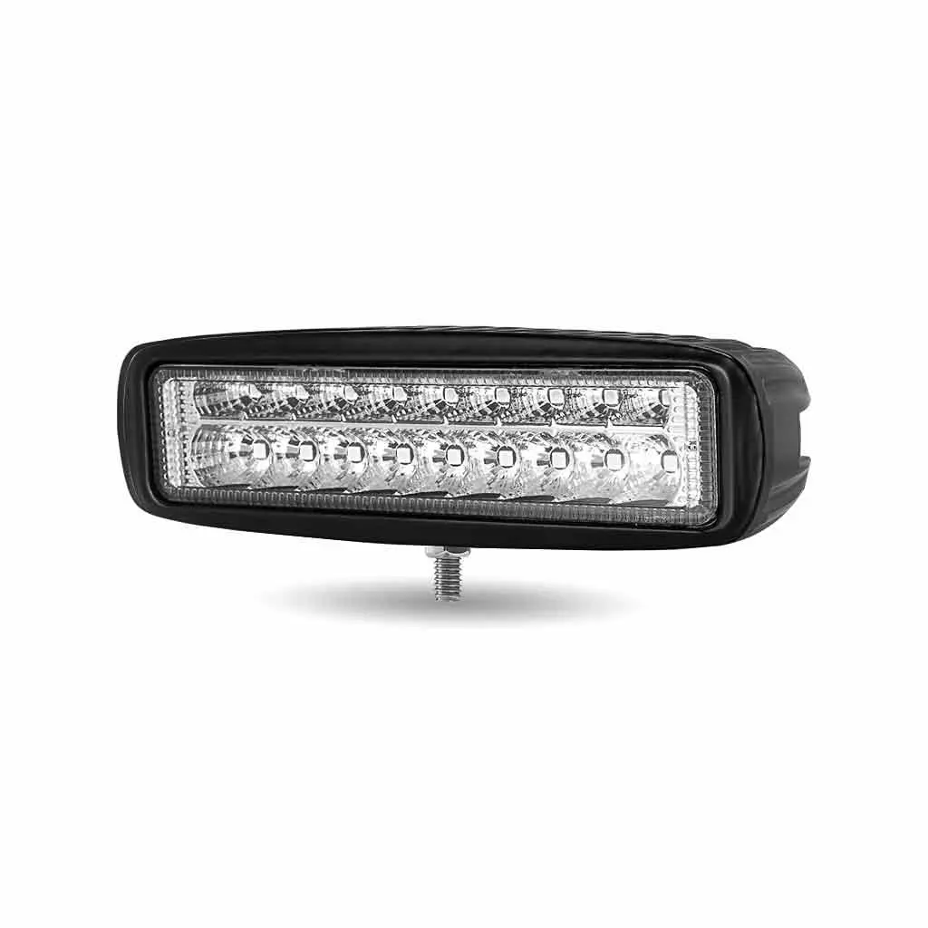 Tled-W4 Universal White Rectangular High Powered Led Work Lamp With Amber Strobe (18 Diodes) - 1400 Lumens 1