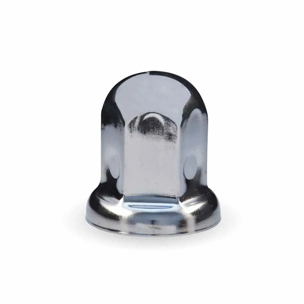 Tnut-F1 33Mm Push On Nut Cover With Flange – Chrome Metal 1